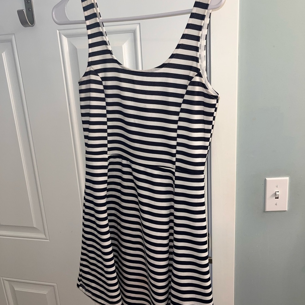 H&M Navy and White Striped Top